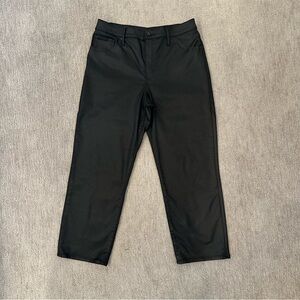 Express Straight Ankle High Rise Black Coated Jeans 14R